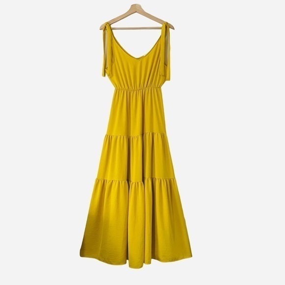 Anthropologie Dresses Anthropologie Everly Yellow Tiered Maxi Dress